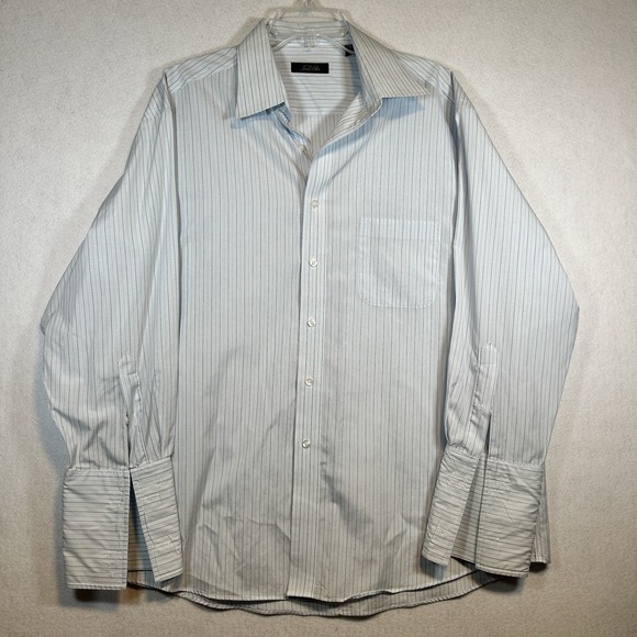 Tasso Elba Mens‎ Long Sleeve ButtonUp Light Blue 17.5/32/33 - Picture 1 of 6